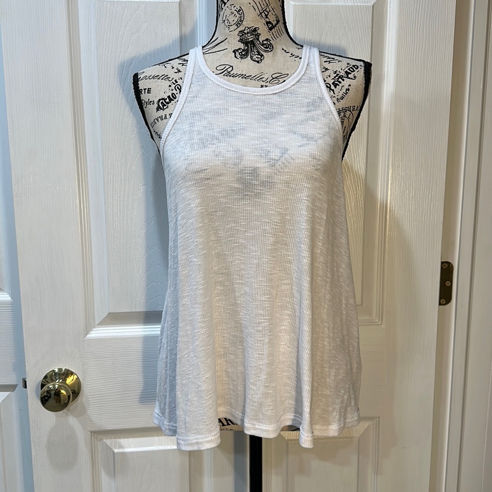 Free People FP White Racerback Tank Top Loose Fitting Size Small